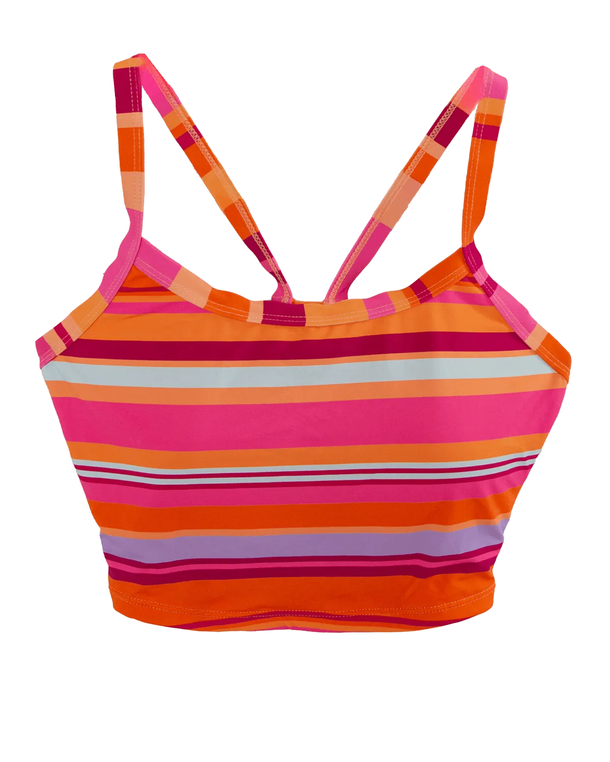 Sunset Stripe Scoop Neck Crop