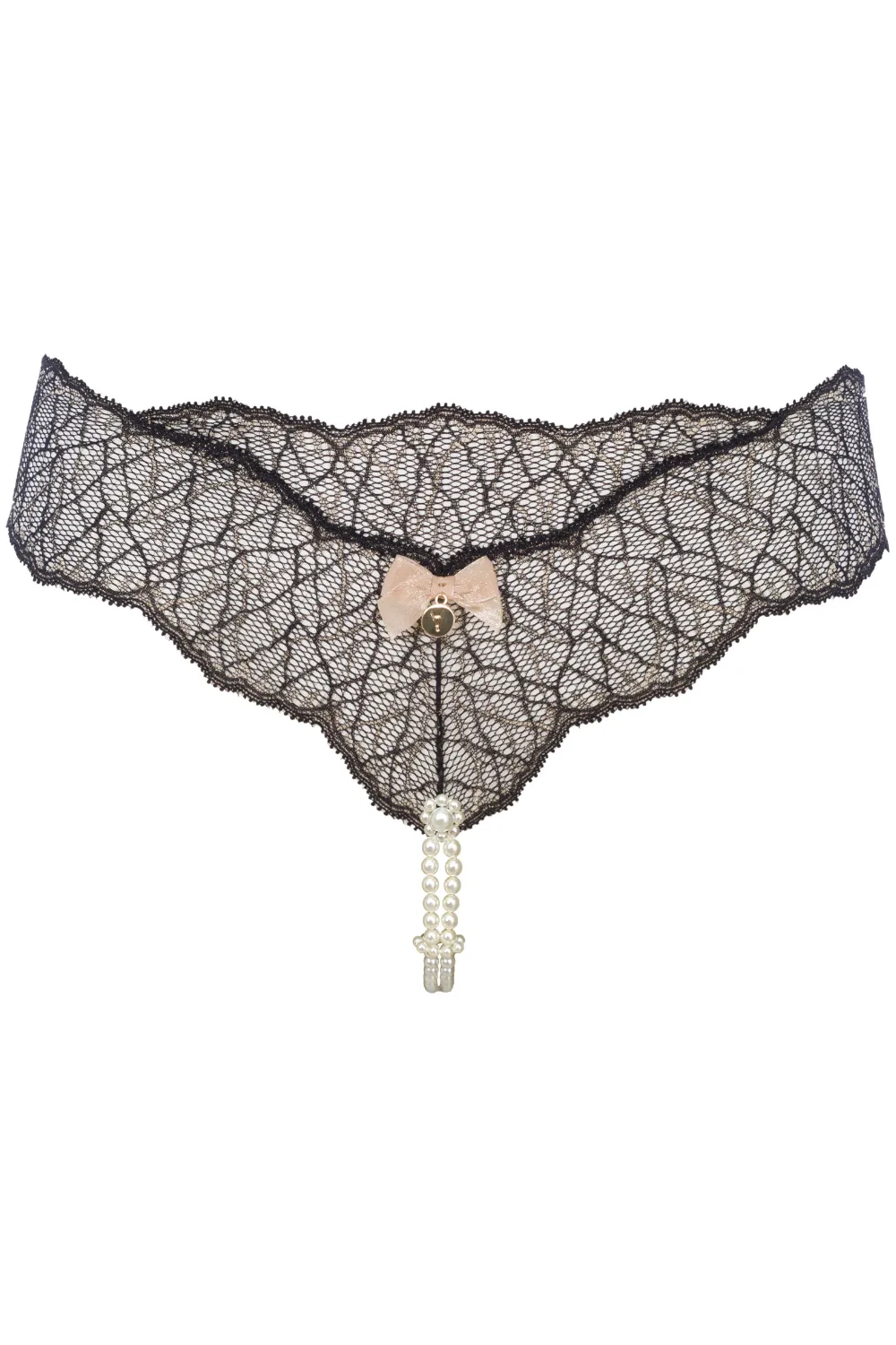 Sydney Daisy Double Pearl Thong in Black